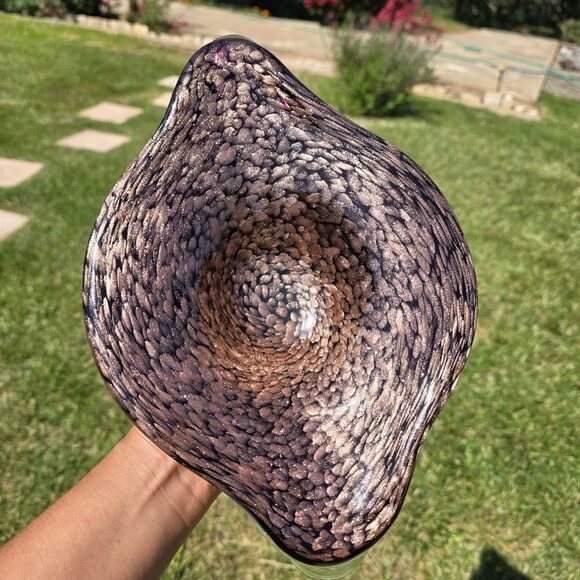 Mid Century Murano Copper Aventurine Dish Ashtray Oblong Copper Sparkle - Picture 2 of 9